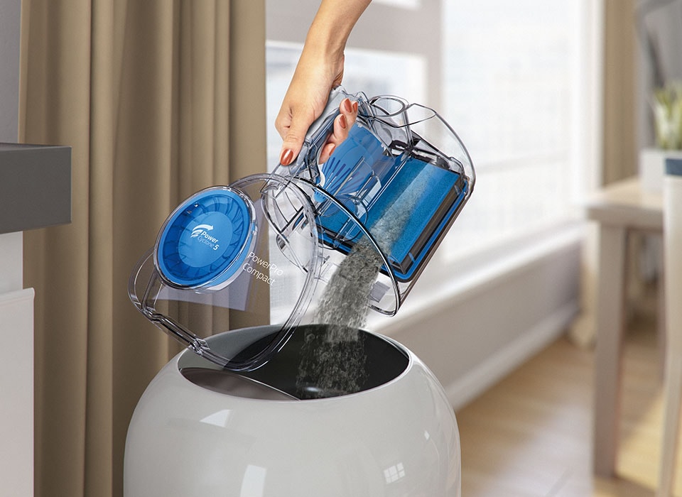 Opróżnianie odkurzacza PowerPro Compact