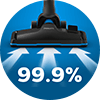 Wyłapywanie drobnych cząstek pyłu na poziomie 99.9%*