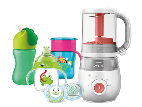 Produkty przydatne w późniejszych etapach opieki nad niemowlęciem: produkty do karmienia, pojenia i przyrządzania posiłków dla dzieci starszych 