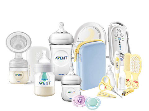 Produkty przydatne na początku opieki nad niemowlęciem: butelki, inteligenta elektryczna niania, smoczki, laktatory