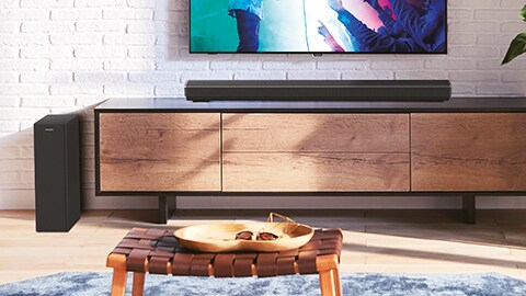 Bezprzewodowy zestaw SoundBar firmy Philips z technologią HDMI