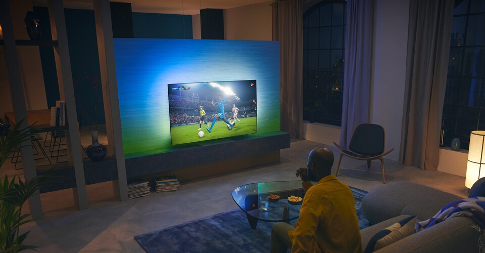 Mecz sportowy na telewizorze OLED