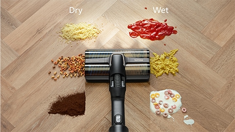 Bezprzewodowy odkurzacz Philips AquaTrio z funkcją mycia serii 9000 usuwa mokre i suche zabrudzenia