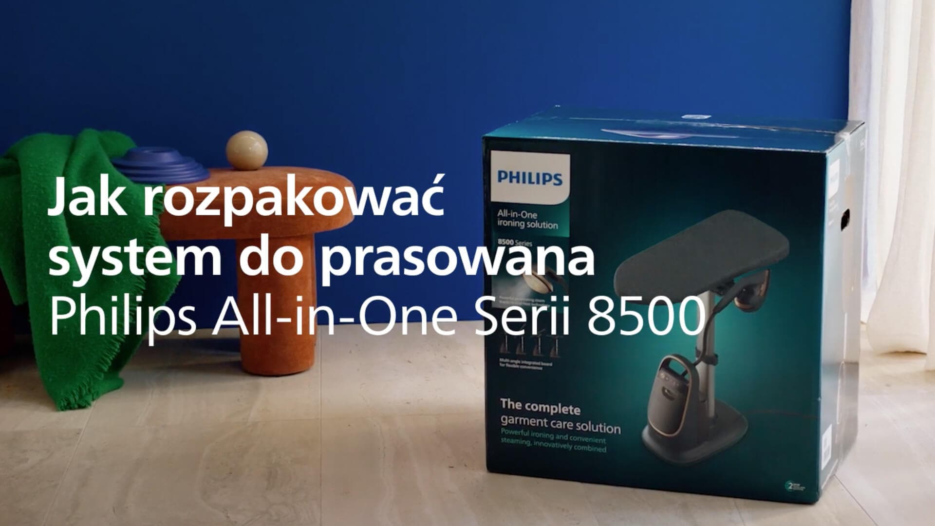 Prezentacja możliwości i pracy systemu do prasowania z deską Philips All-in-One Serii 8500.