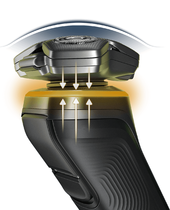 Nowoczesna golarka S9000 z czujnikami nacisku poprawiającymi komfort golenia.