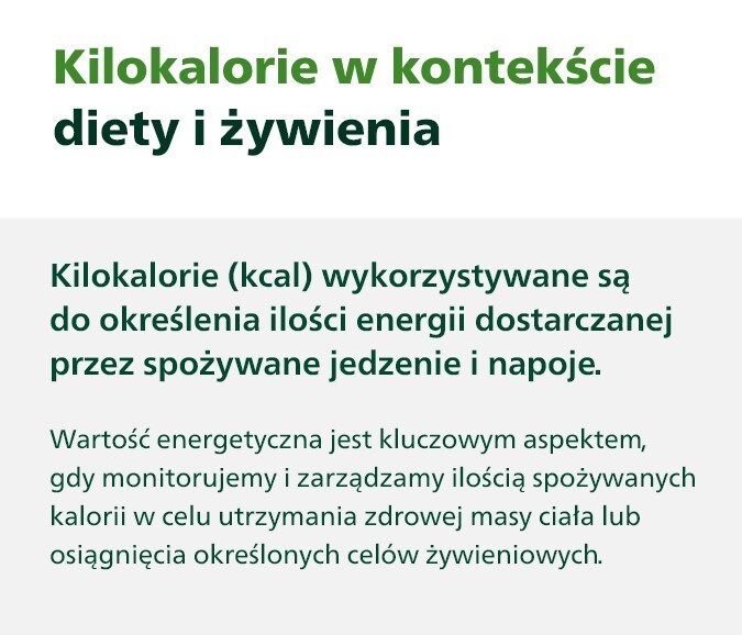 Kilokalorie w kontekście diety i żywienia.