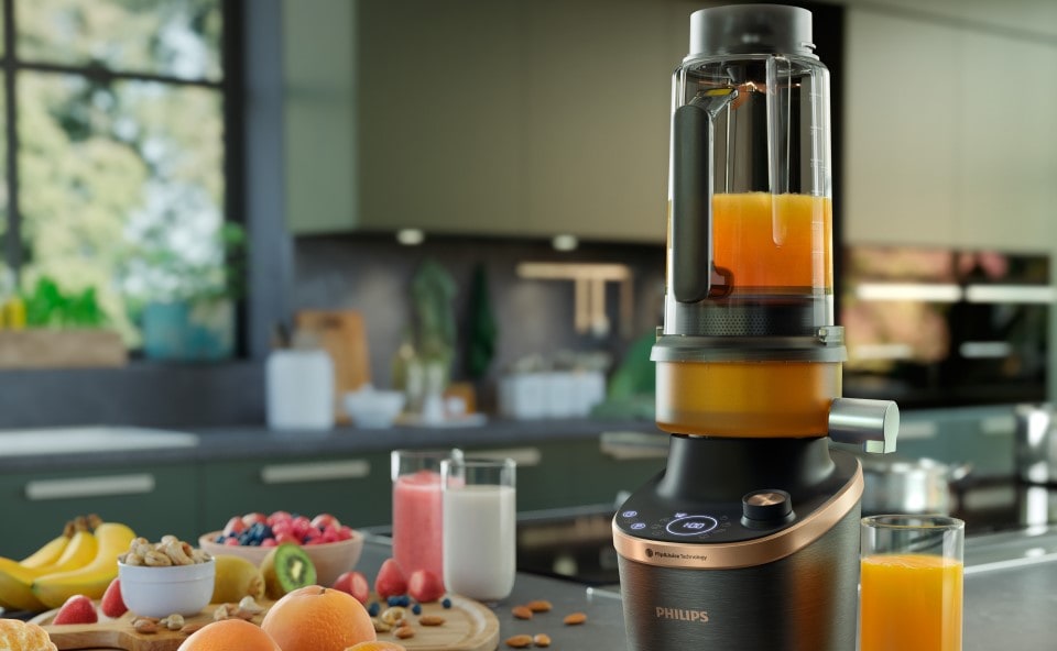 Blender z sokowirówką marki Philips.