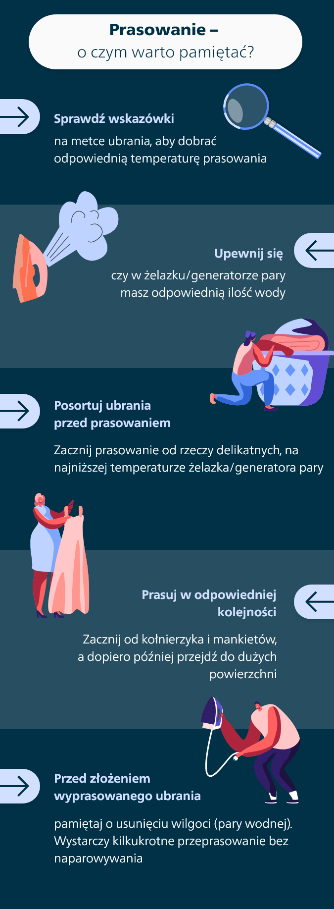 Praktyczne porady dotyczące prasowania ubrań.