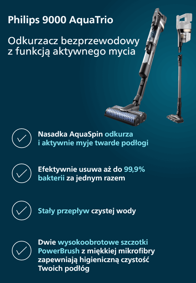 Odkurzacz bezprzewodowy Philips AquaTrio.