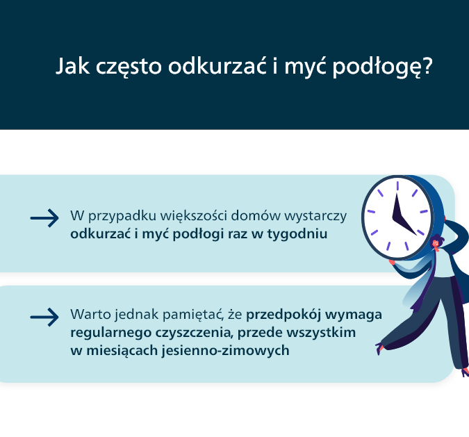 Częstotliwość mycia i odkurzania podłogi.