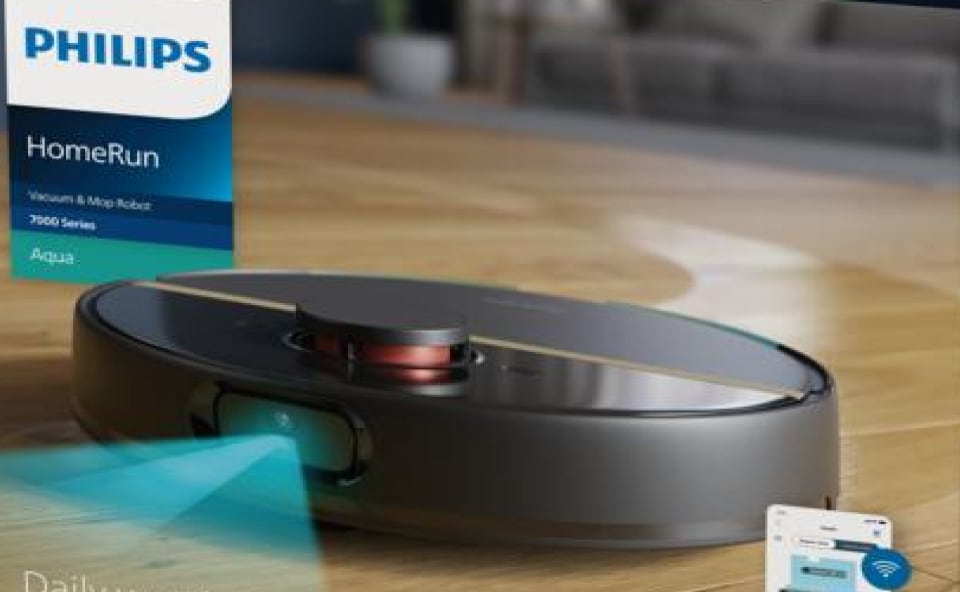 Robot sprzątający robi skan pomieszczenia
