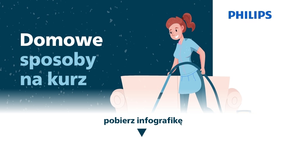 Pełna wersja infografiki o domowych sposobach na kurz.