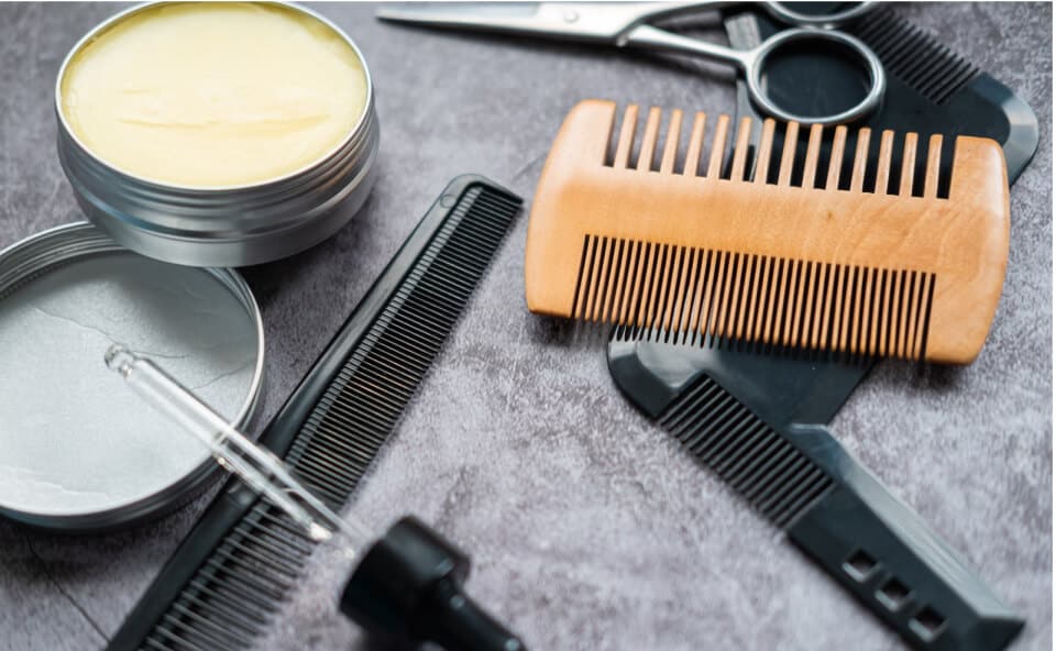 Pomada do włosów, kosmetyki i przyrządy do pielęgnacji brody i wąsów