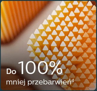 Unikalna technologia włosia w końcówce szczoteczki sonicznej Philips Sonicare umożliwiająca możliwie najlepsze czyszczenie i zapobieganie przebarwieniom zębów.