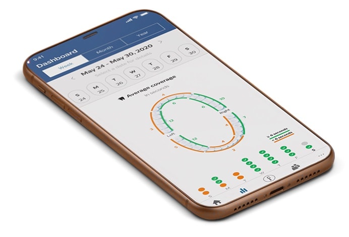 Aplikacja na smartfona do szczoteczki sonicznej Philips Sonicare umożliwiająca sprawdzanie statystyk i ustawień szczoteczki oraz wspomagająca dokładniejsze czyszczenie zębów i lepszą higienę jamy ustnej.