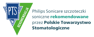 Rekomendacja szczoteczek sonicznych Philips Sonicare przez Polskie Towarzystwo Stomatologiczne.