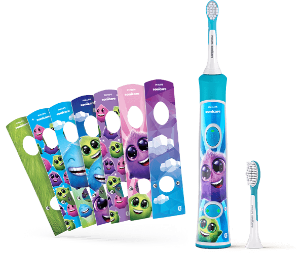 Szczoteczka Sonicare Philips For Kids z 8 naklejkami i dwiema końcówkami