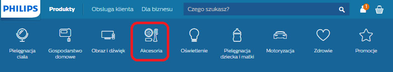 Przejdź do sekcji Produkty, a następnie Akcesoria, aby znaleźć części i akcesoria do swojego produktu.